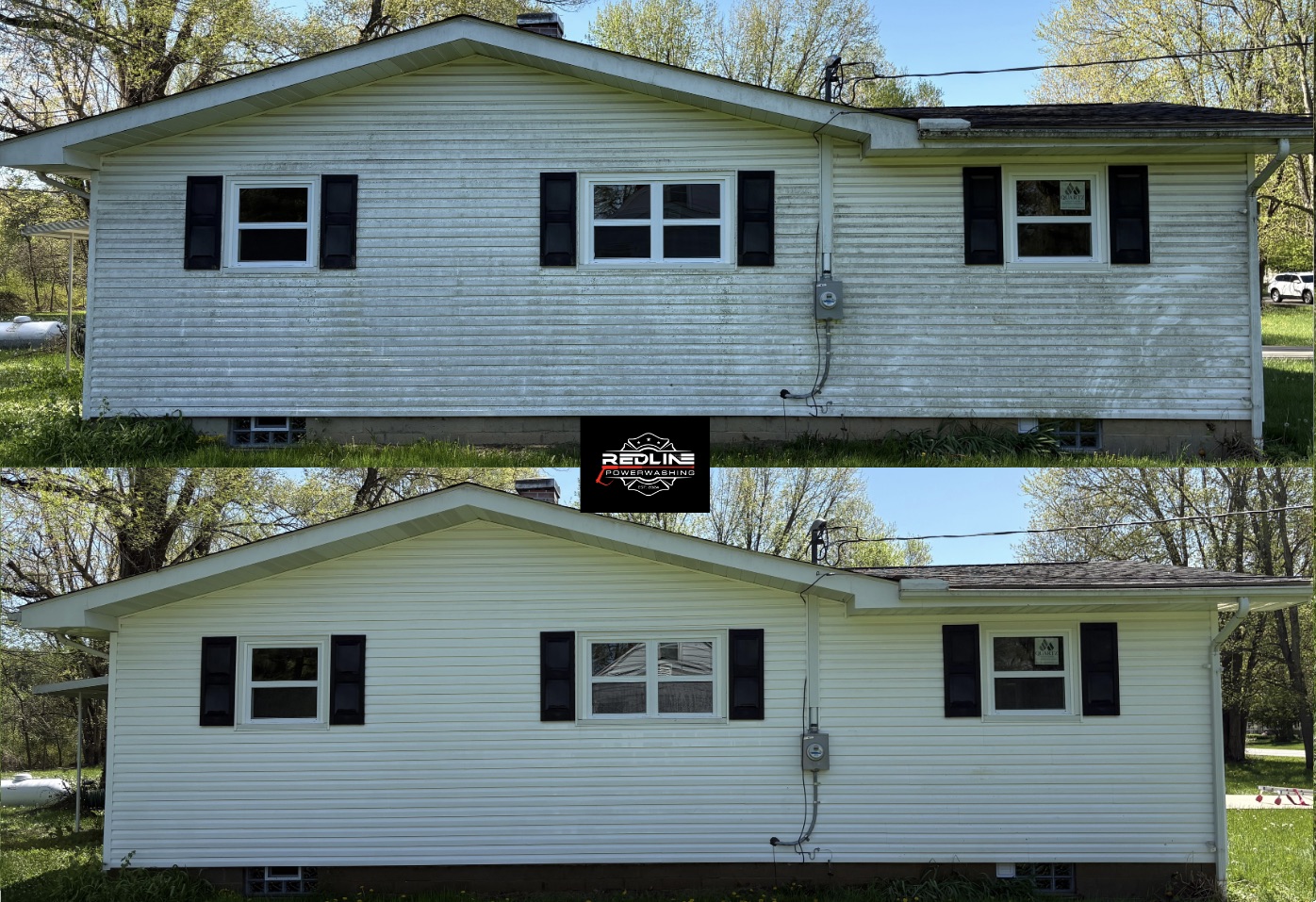 Redline Power Washing Before And After House Washing Banner